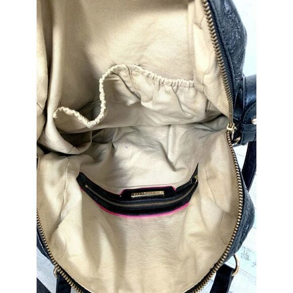 Elliott Lucca WOVEN BLACK GENUINE LEATHER ZIP TOP SHOULDER BAG HANDBAG HOBO TOTE - Picture 10 of 10